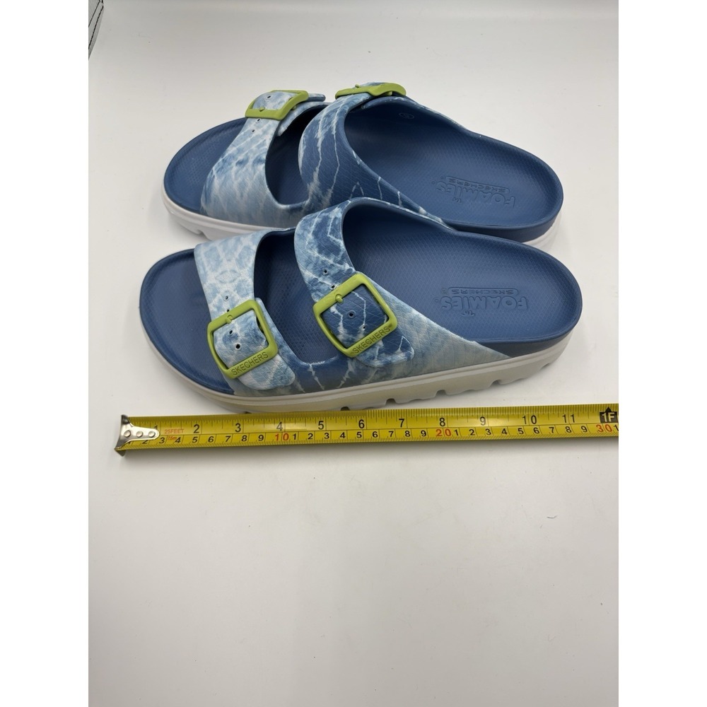 Skechers Foamies Women's Slide Sandals Blue/Green/White Marbled EVA US 9 EU 39 - Picture 8 of 13
